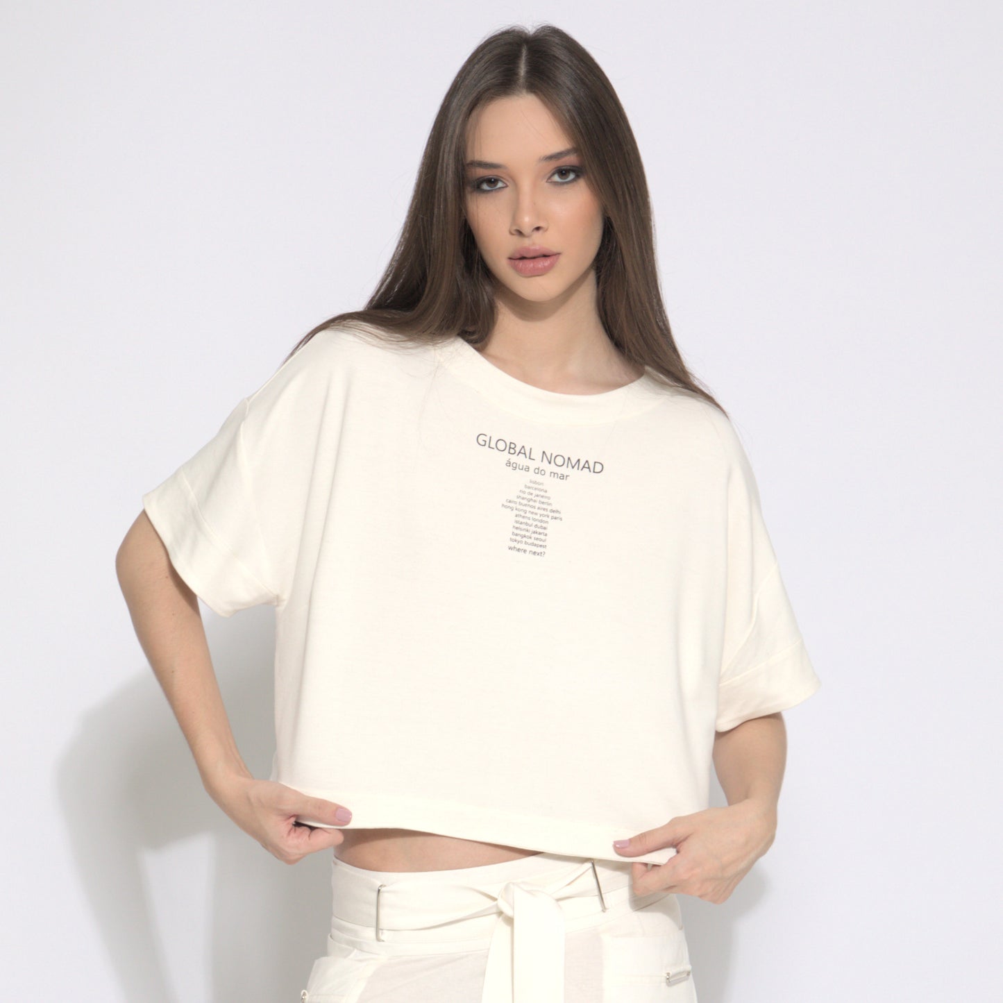 Nomad - Blusa de moleton, mangas curtas