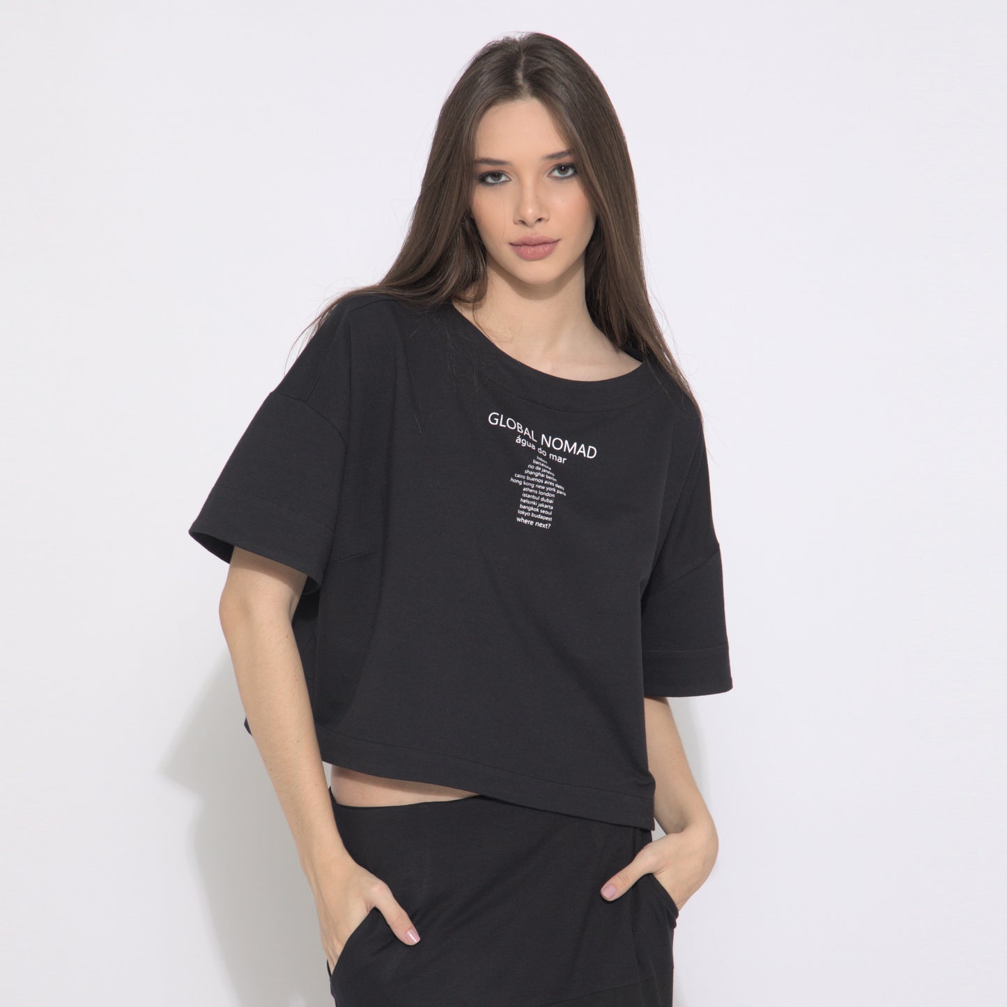 Nomad - Blusa de moleton, mangas curtas
