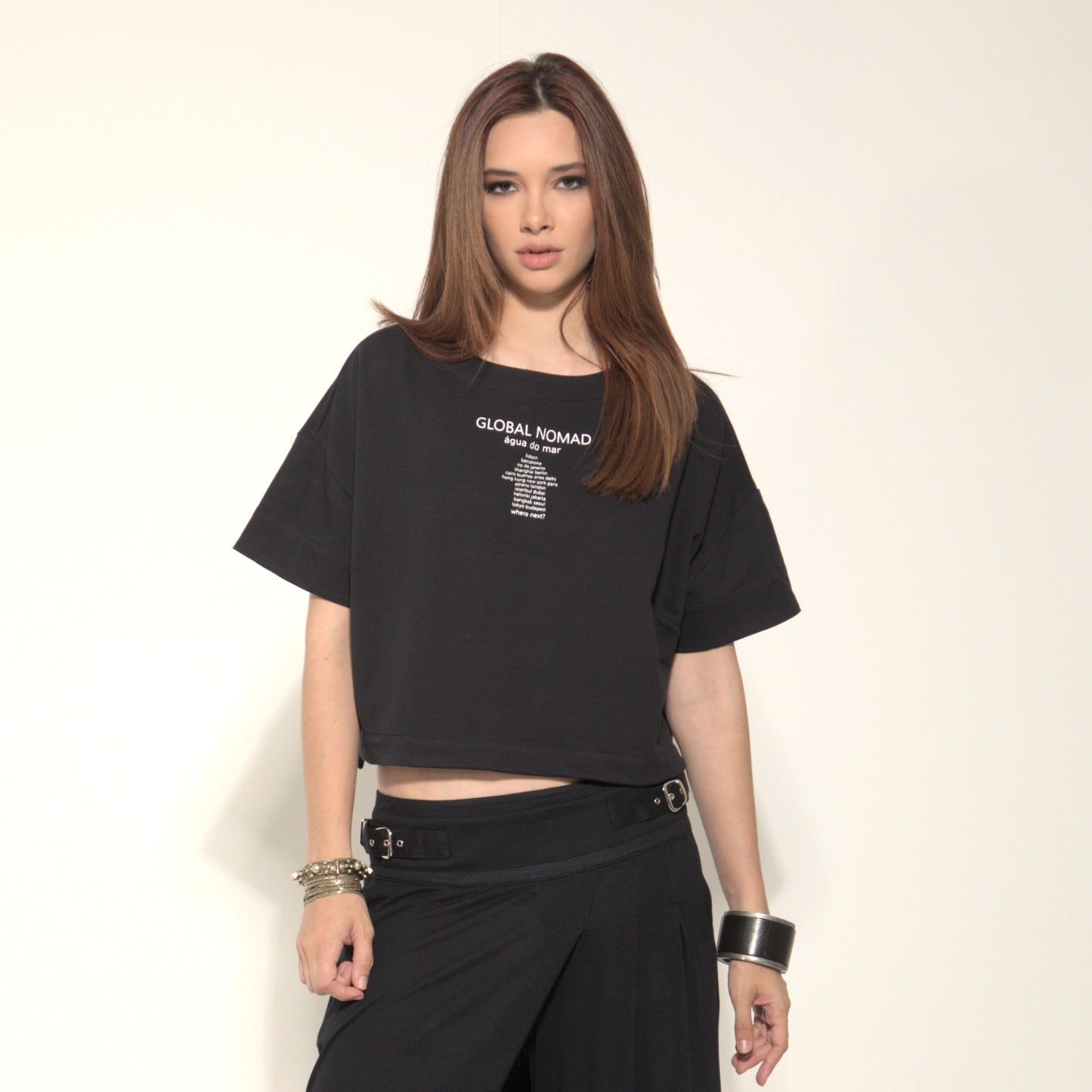 Nomad - Blusa de moleton, mangas curtas