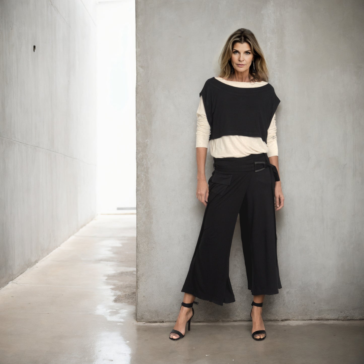 Sofia - Blusa dupla em malha bicolor