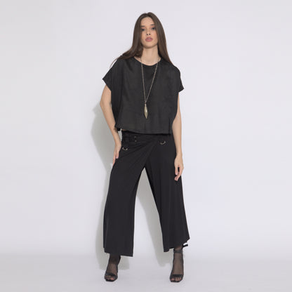 Giulia - Blusa em puro linho mangas curtas