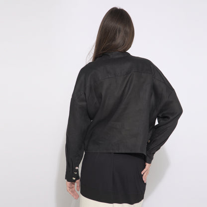 Athena - Blusa com amarração em puro linho