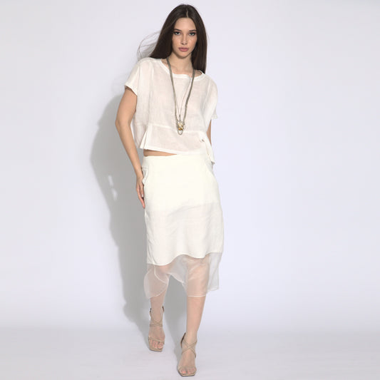 Lines - Saia em linho e organza