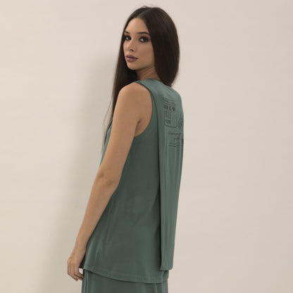 Olivia - Blusa transpassada sem mangas