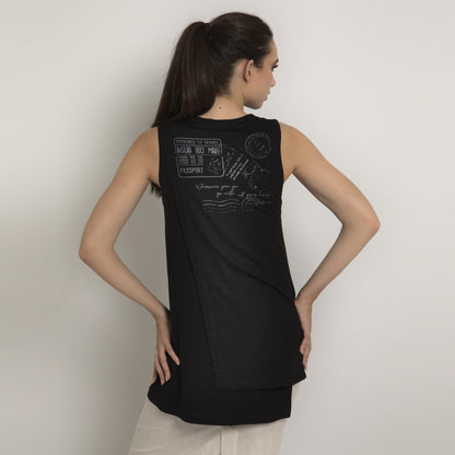Olivia - Blusa transpassada sem mangas