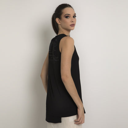 Olivia - Blusa transpassada sem mangas