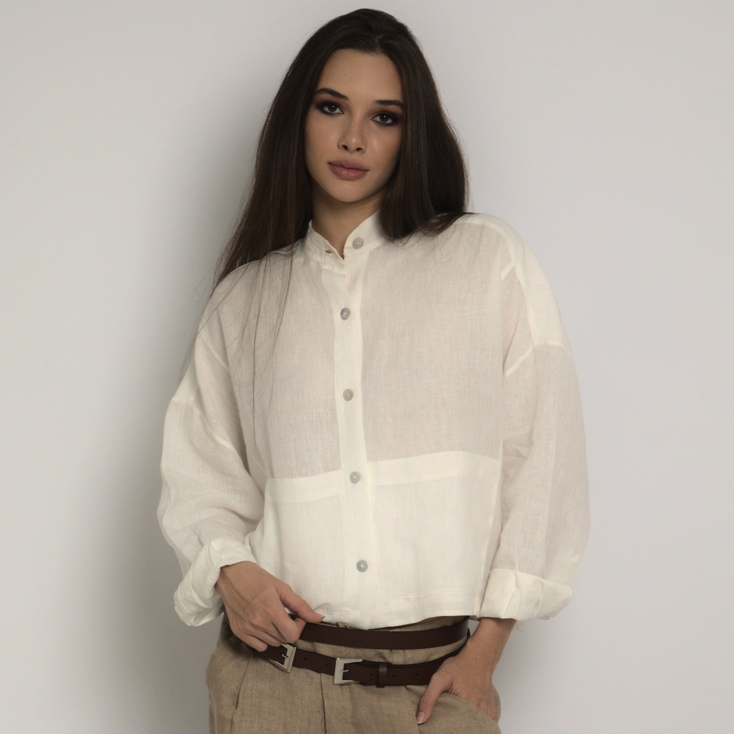 Kamala - Camisa em linho natural indiano