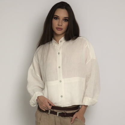 Kamala - Camisa em linho natural indiano