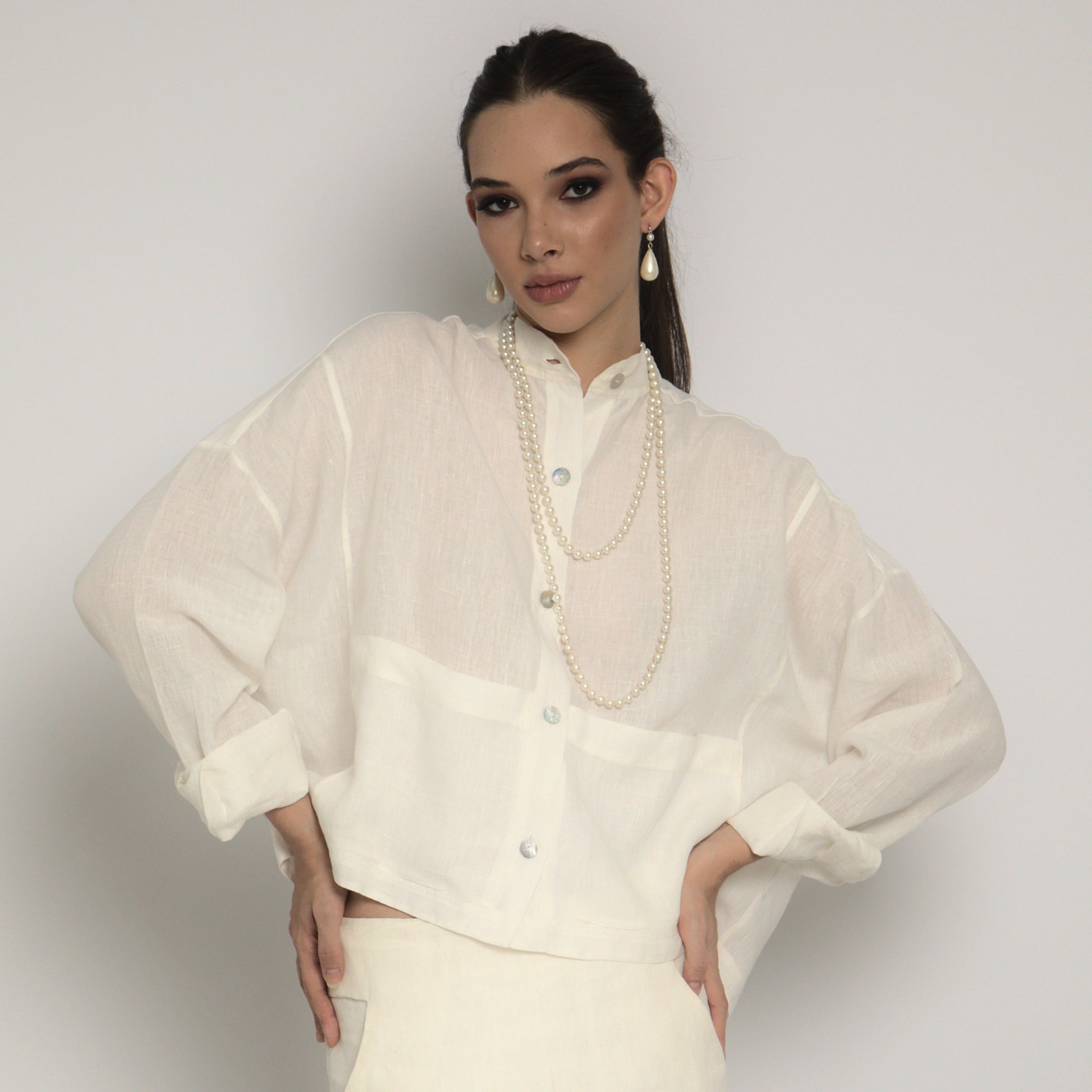 Camisa puro linho offwhite
