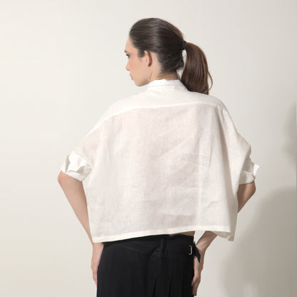 Ipanema - Camisa em 100% linho de mangas curtas