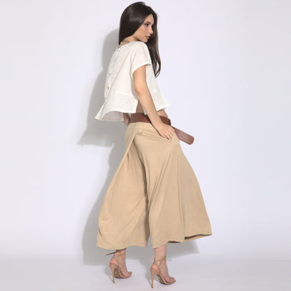 Giulia - Blusa em puro linho mangas curtas
