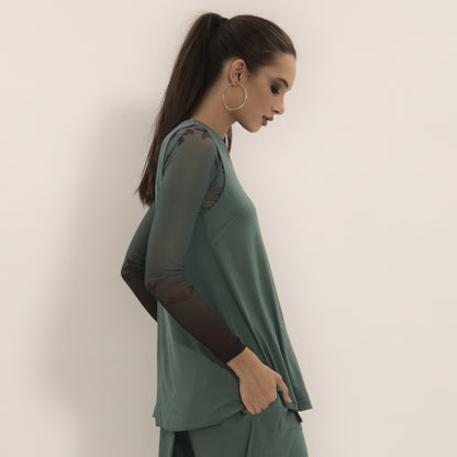 Olivia - Blusa transpassada sem mangas