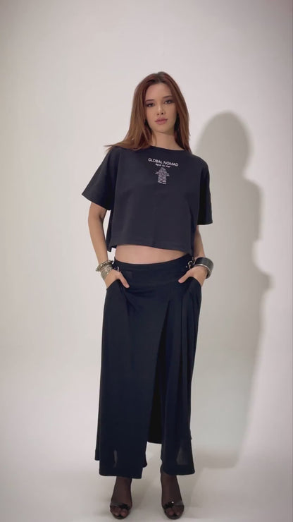 Nomad - Blusa de moleton, mangas curtas