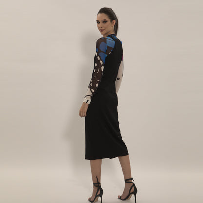 Fiona - Vestido midi de malha com fenda