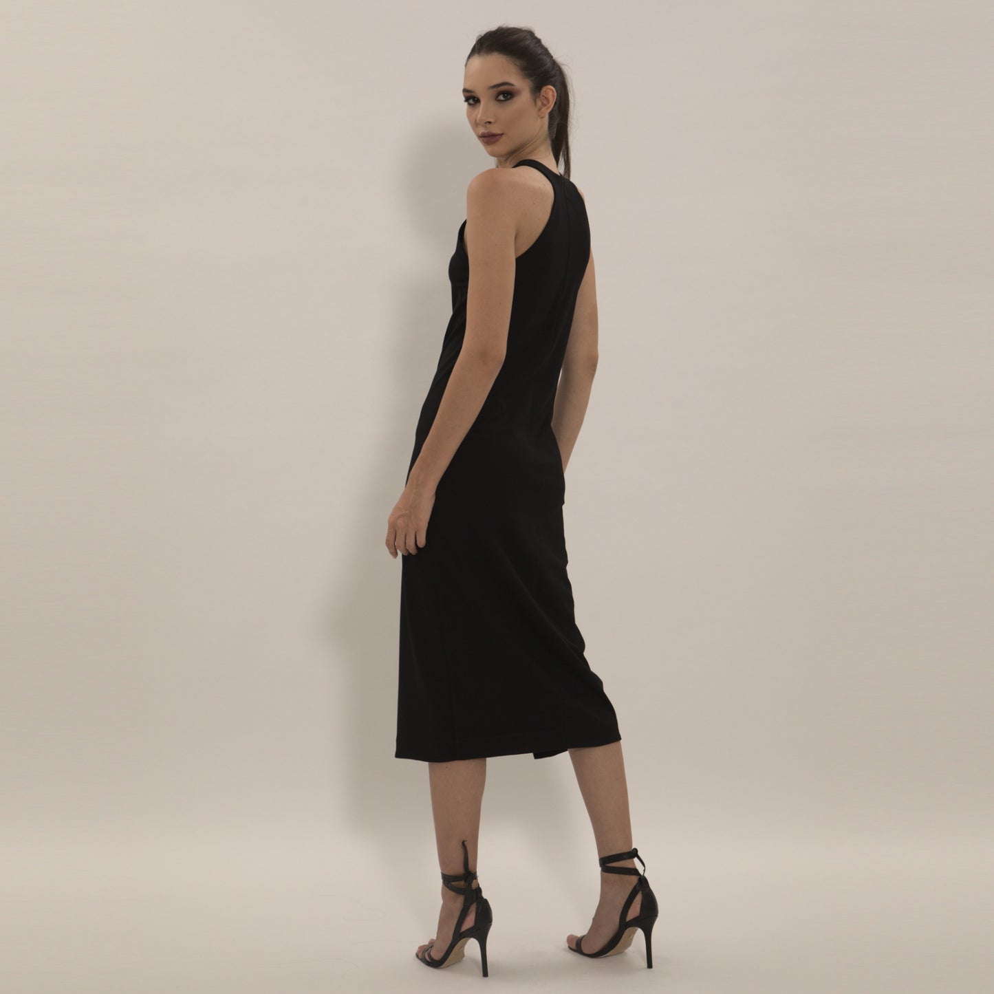 Fiona - Vestido midi de malha com fenda
