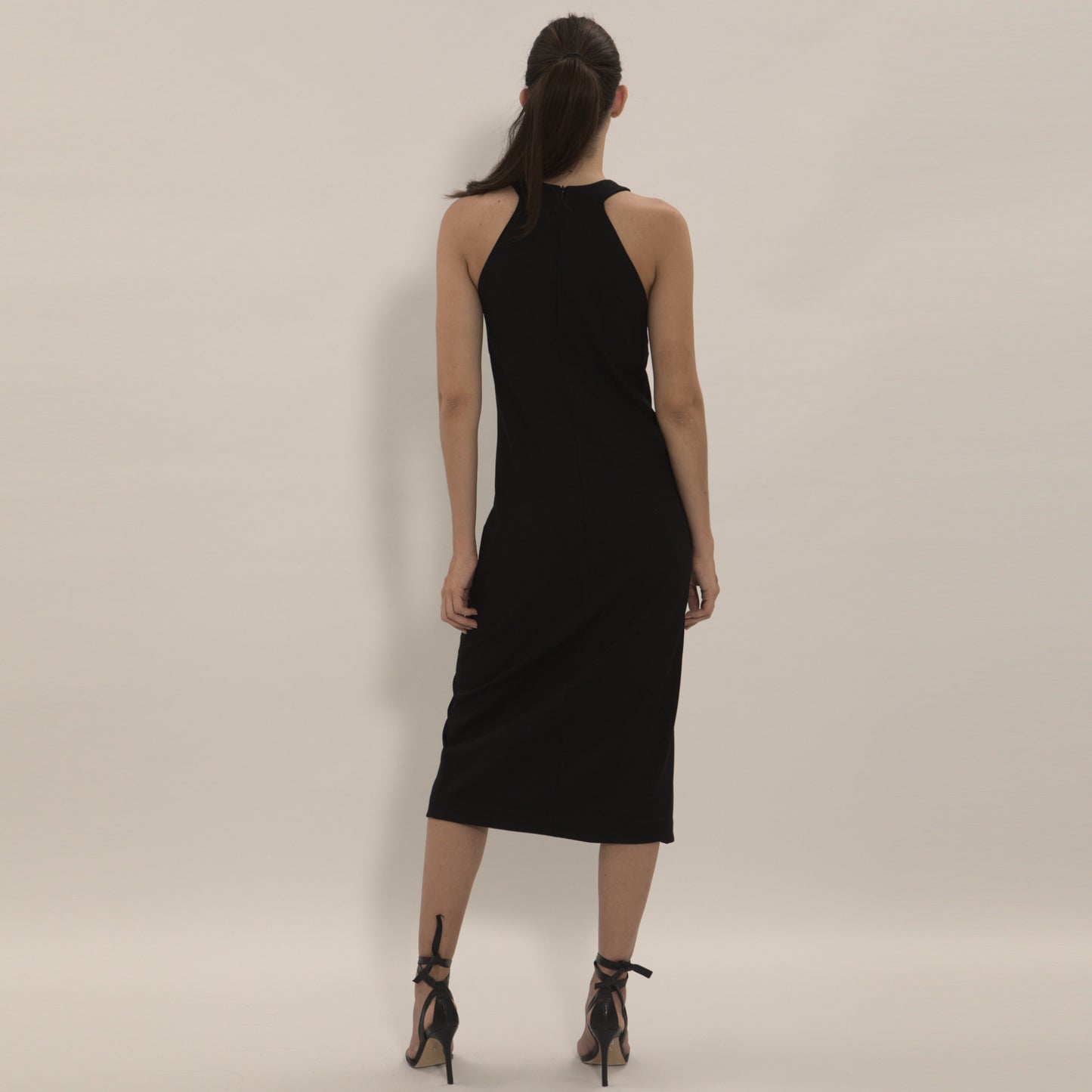 Fiona - Vestido midi de malha com fenda