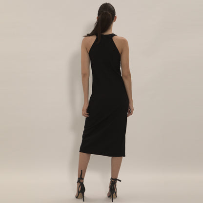 Fiona - Vestido midi de malha com fenda