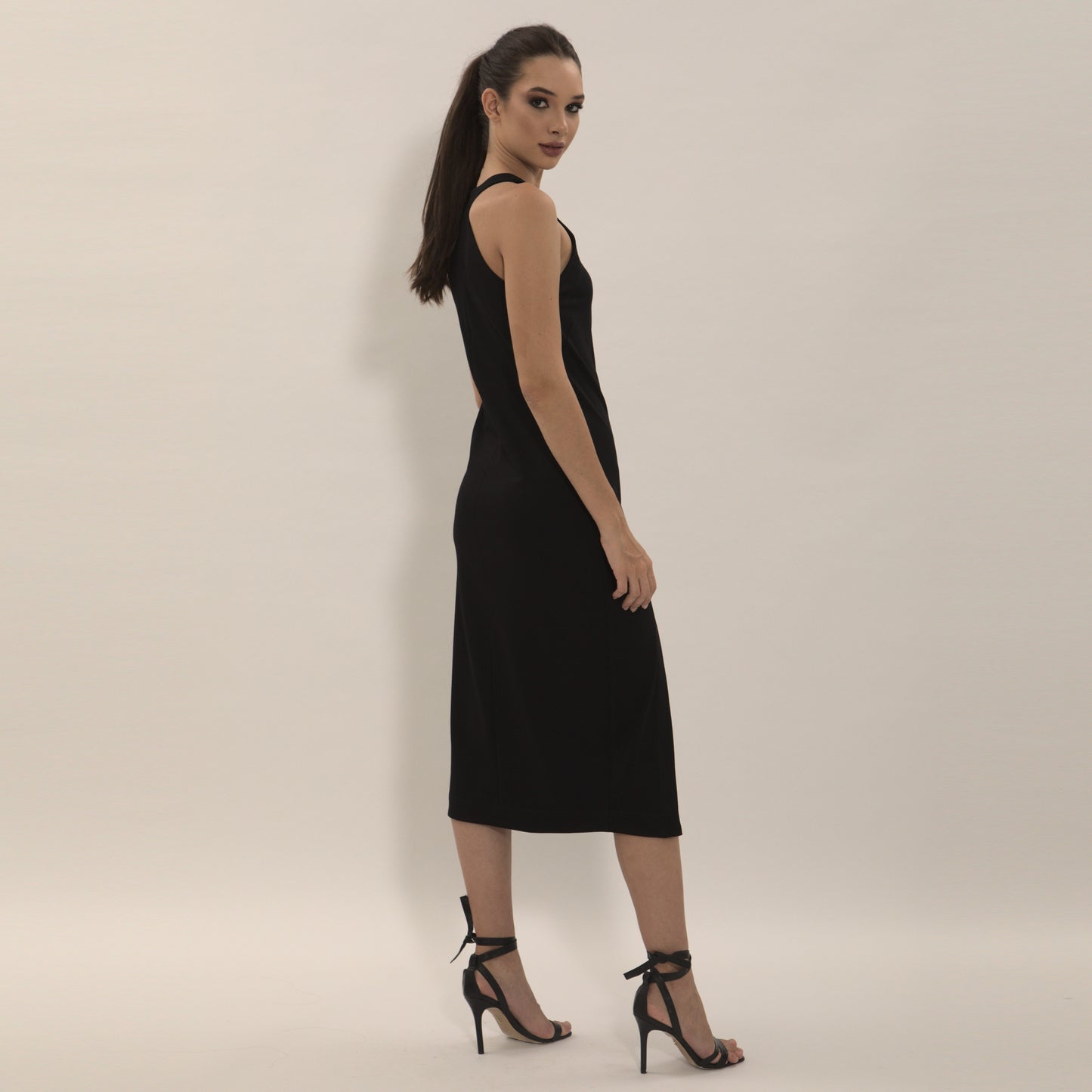 Fiona - Vestido midi de malha com fenda